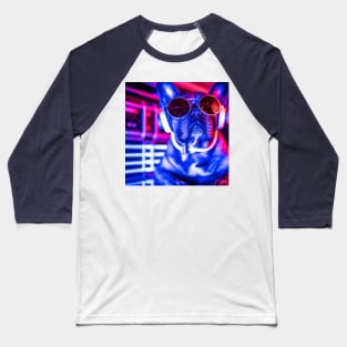 Neon DJ Frenchie Baseball T-Shirt